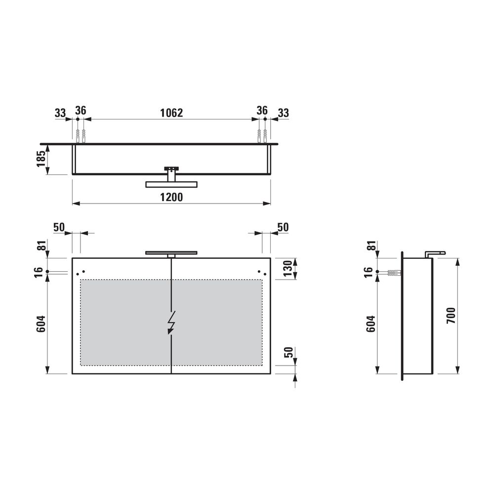 Laufen Spiegelschrank BASE, 185x1200x700mm, Multicolor, 2 Türen, LED-Beleuchtung... LAUFEN-H4029021109991 7612738914820 (Abb. 2)