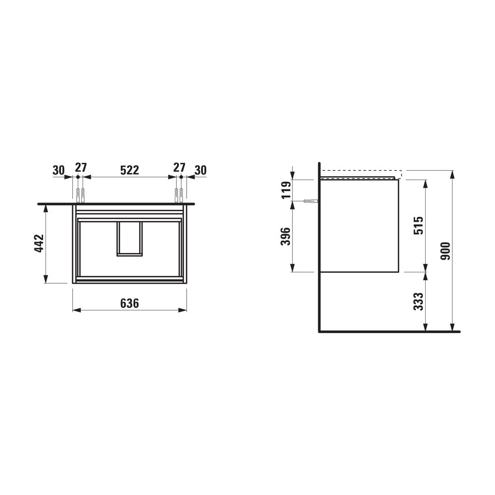 Laufen Waschtischunterbau LANI 442x636x515mm, Specialcolor, mit 2 Schubladen, Gr... LAUFEN-H4035421129901 7612738007997 (Abb. 2)