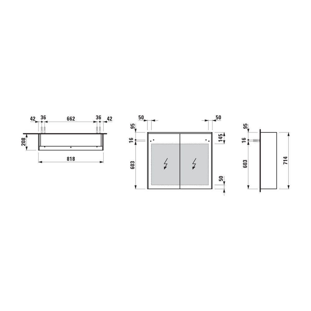 Laufen Spiegelschrank LANI, 715x820x210mm, glänzend Weiß, 2 Türen 2 Glasfachböde... LAUFEN-H4037621122611 7612738047344 (Abb. 2)