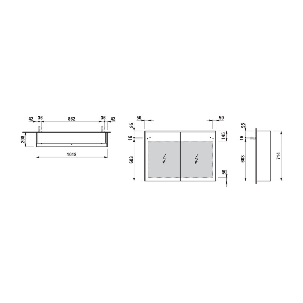 Laufen Spiegelschrank LANI, 715x1020x210mm, glänzend Weiß, 2 Türen 2 Glasfachböd... LAUFEN-H4037921122611 7612738047603 (Abb. 2)