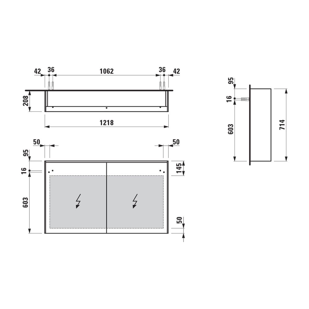 Laufen Spiegelschrank LANI, 715x1220x210mm, glänzend Weiß, 2 Türen 2 Glasfachböd... LAUFEN-H4038221122611 7612738047832 (Abb. 2)
