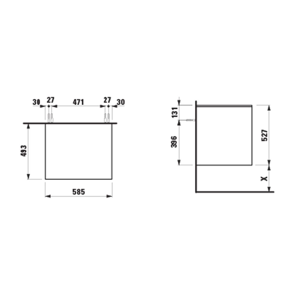 Laufen Waschtisch Unterbau u. Platte Schubladenel. LANI 493x585x527mm, Verkehrsg... LAUFEN-H4043001122661 7612738046460 (Abb. 2)