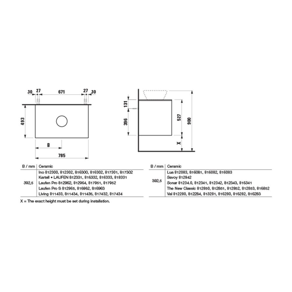 Laufen Waschtisch Unterbau u. Platte Schubladenel. LANI 493x785x527mm, Verkehrsg... LAUFEN-H4043111122661 7612738046576 (Abb. 2)