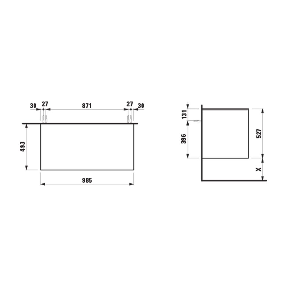 Laufen Waschtisch Unterbau u. Platte Schubladenel. LANI 493x985x527mm, Verkehrsg... LAUFEN-H4043201122661 7612738046606 (Abb. 2)