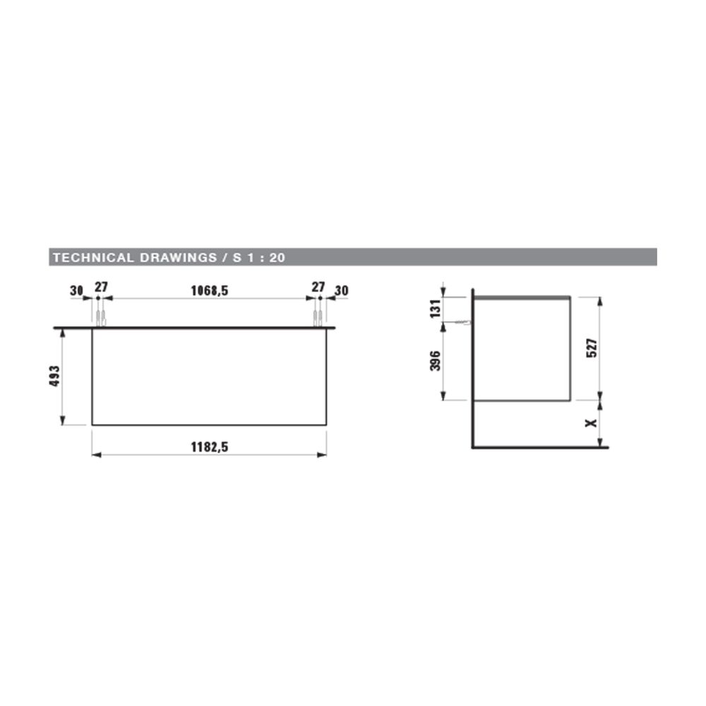 Laufen Waschtisch Unterbau u. Platte Schubladenel. LANI 493x1182x527mm, Wildeich... LAUFEN-H4043301122671 7612738046699 (Abb. 2)