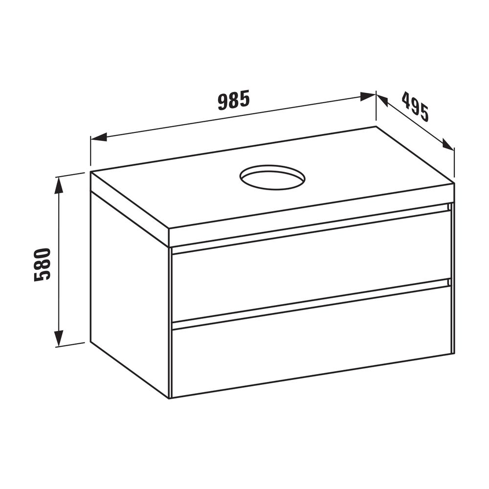 Laufen WT Unterbau u. Platte, Modular System, LANI 495x985x580mm, Wildeiche, V.-... LAUFEN-H4055611122671 7612738053147 (Abb. 2)