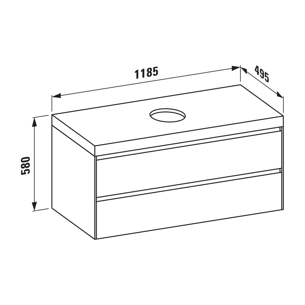 Laufen WT Unterbau u. Platte, Modular System, LANI 495x1185x580mm, Wildeiche, Au... LAUFEN-H4065711122671 7612738053871 (Abb. 2)