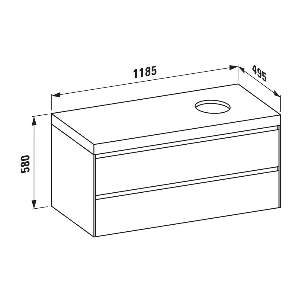 Laufen WT Unterbau u. Platte, Modular System, LANI 495x1185x580mm, Wildeiche, Sp... LAUFEN-H4065731129901 7612738054007 (Abb. 2)