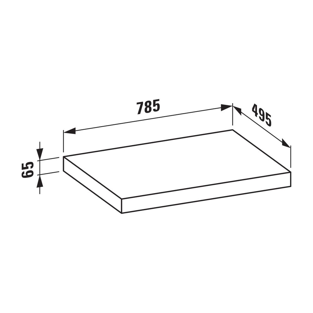 Laufen Waschtisch-Platte LANI 495x785x65mm, Verkehrsgrau, ohne Ausschnitt, inklu... LAUFEN-H4046501122661 7612738048327 (Abb. 2)