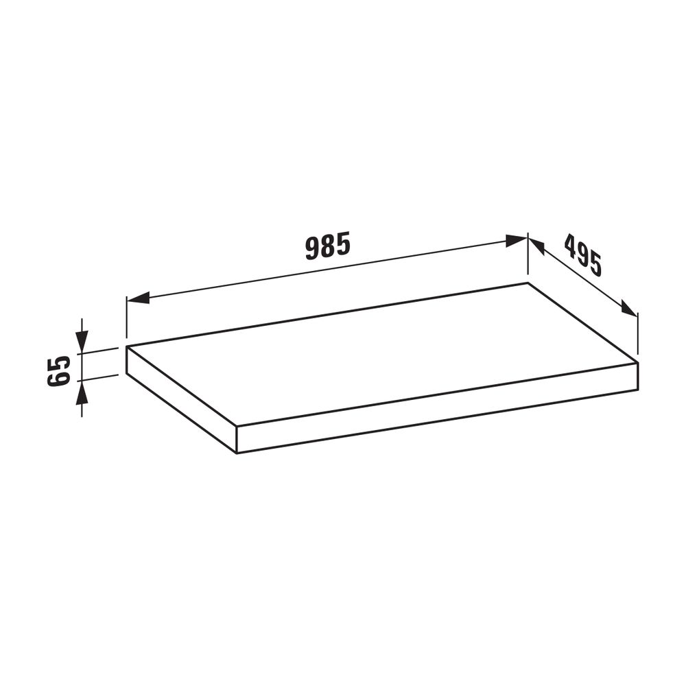 Laufen Waschtisch-Platte LANI 495x985x65mm, Verkehrsgrau, ohne Ausschnitt, inklu... LAUFEN-H4046601122661 7612738048402 (Abb. 2)