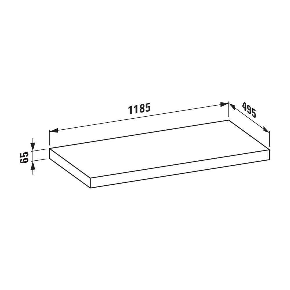 Laufen Waschtisch-Platte LANI 495x1185x65mm, Verkehrsgrau, ohne Ausschnitt, inkl... LAUFEN-H4046701122661 7612738048471 (Abb. 2)