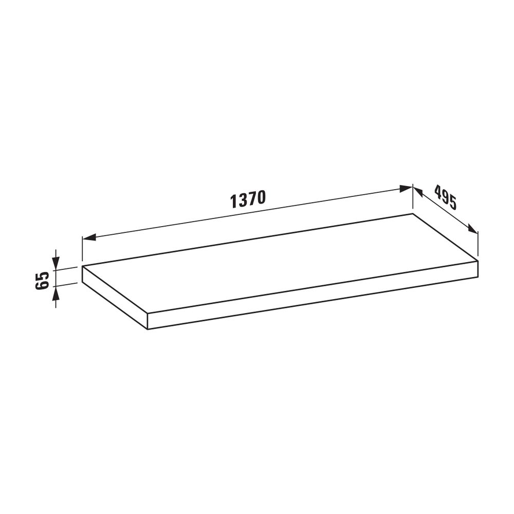 Laufen Waschtisch-Platte LANI 495x1370x65mm, Wildeiche, ohne Ausschnitt, inklusi... LAUFEN-H4046801122671 7612738048662 (Abb. 2)