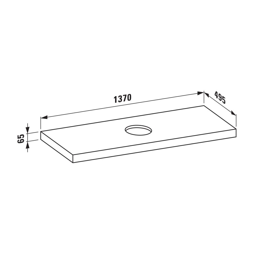 Laufen Waschtisch-Platte LANI 495x1370x65mm, Verkehrsgrau, mit Ausschnitt mittig... LAUFEN-H4046811122661 7612738048686 (Abb. 2)