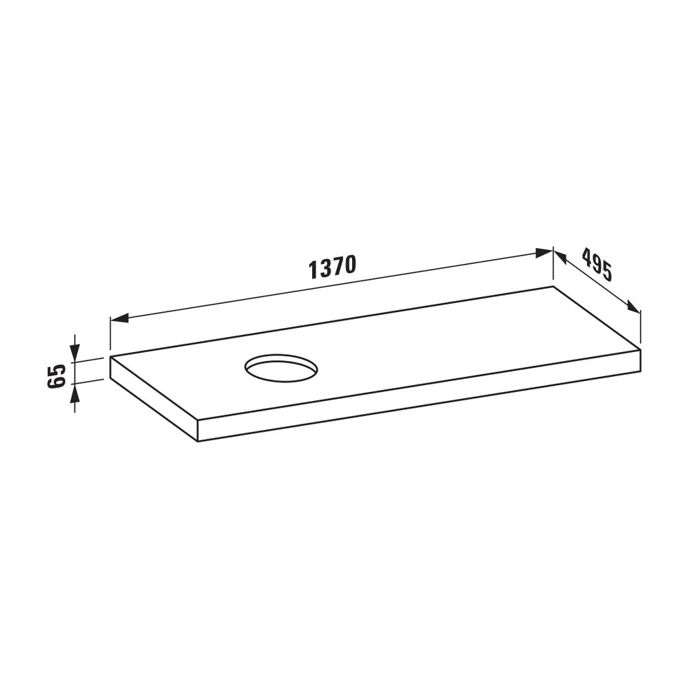 Laufen Waschtisch-Platte LANI 495x1370x65mm, Wildeiche, mit Ausschnitt links, in... LAUFEN-H4046821122671 7612738048723 (Abb. 2)