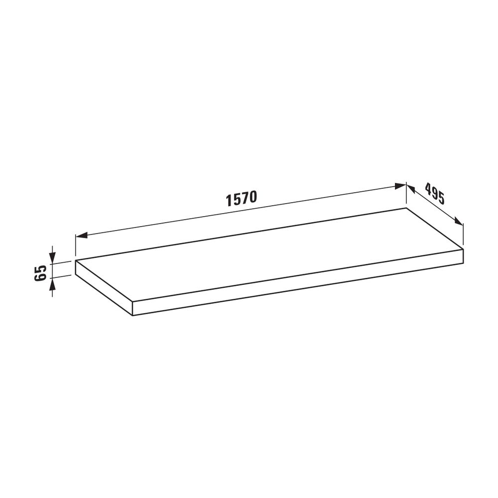 Laufen Waschtisch-Platte LANI 495x1570x65mm, Wildeiche, ohne Ausschnitt, inklusi... LAUFEN-H4046901122671 7612738048815 (Abb. 2)