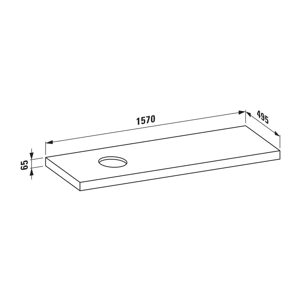 Laufen Waschtisch-Platte LANI 495x1570x65mm, Verkehrsgrau, mit Ausschnitt links,... LAUFEN-H4046921122661 7612738048860 (Abb. 2)