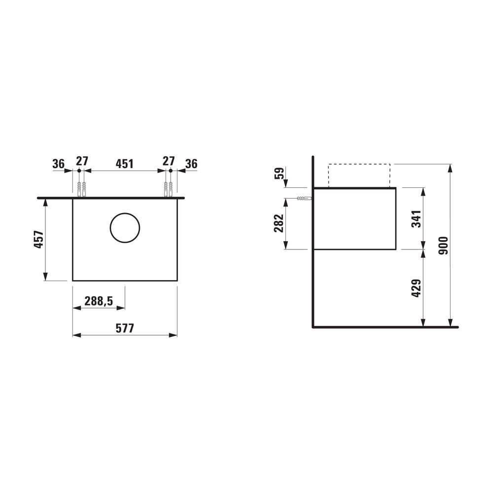 Laufen Schubladenelement Sonar 580x340x450mm, weiß matt, Aussch. mittig, 1 Schub... LAUFEN-H4054010341701 7612738970468 (Abb. 2)