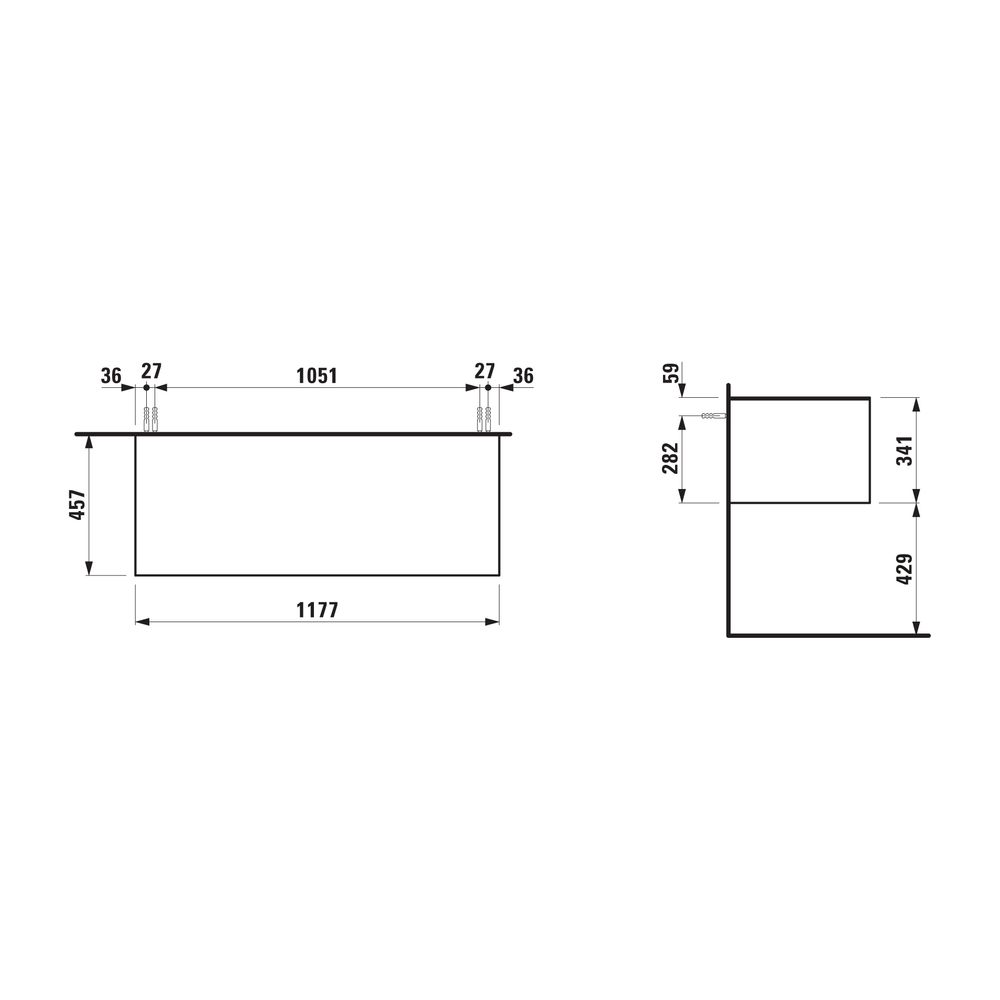 Laufen Sideboard Sonar 1180x340x450mm, Mattweiß, ohne Ausschnitt, 1 Schublade mi... LAUFEN-H4054200341701 7612738972318 (Abb. 2)