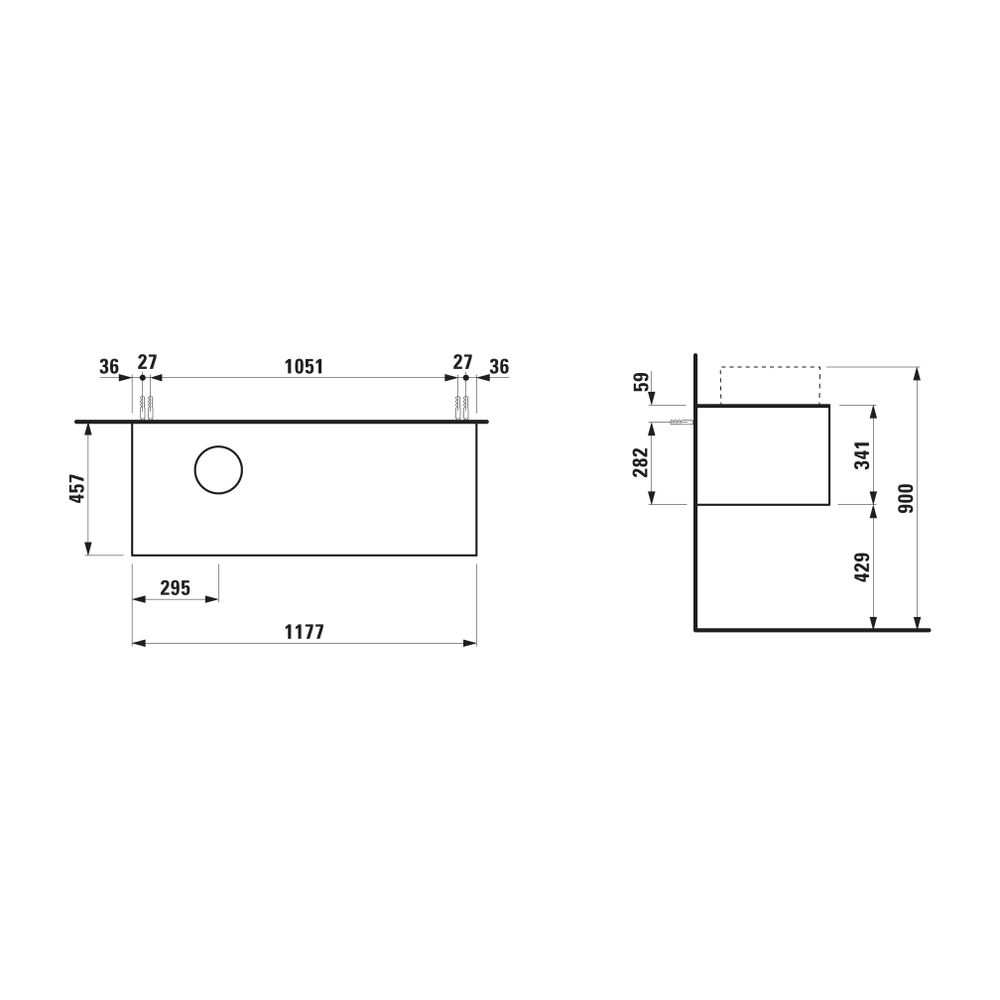 Laufen Schubladenelement Sonar 1180x340x450mm, Gold/Nero Marquina, Aussch. links... LAUFEN-H4054220341401 7612738946807 (Abb. 2)