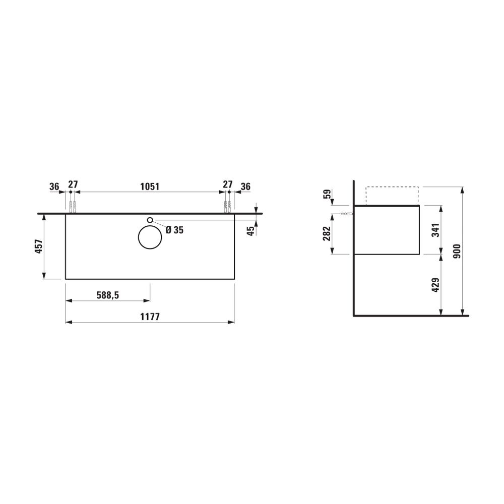 Laufen Schubladenelement Sonar 1180x340x450mm, Mattweiß/Nero Marquina, Aussch. m... LAUFEN-H4054250341431 7612738970604 (Abb. 2)