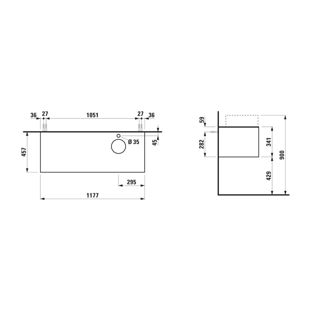 Laufen Schubladenelement Sonar 1180x340x450mm, Mattweiß/Nero Marquina, Aussch. r... LAUFEN-H4054270341431 7612738970628 (Abb. 2)