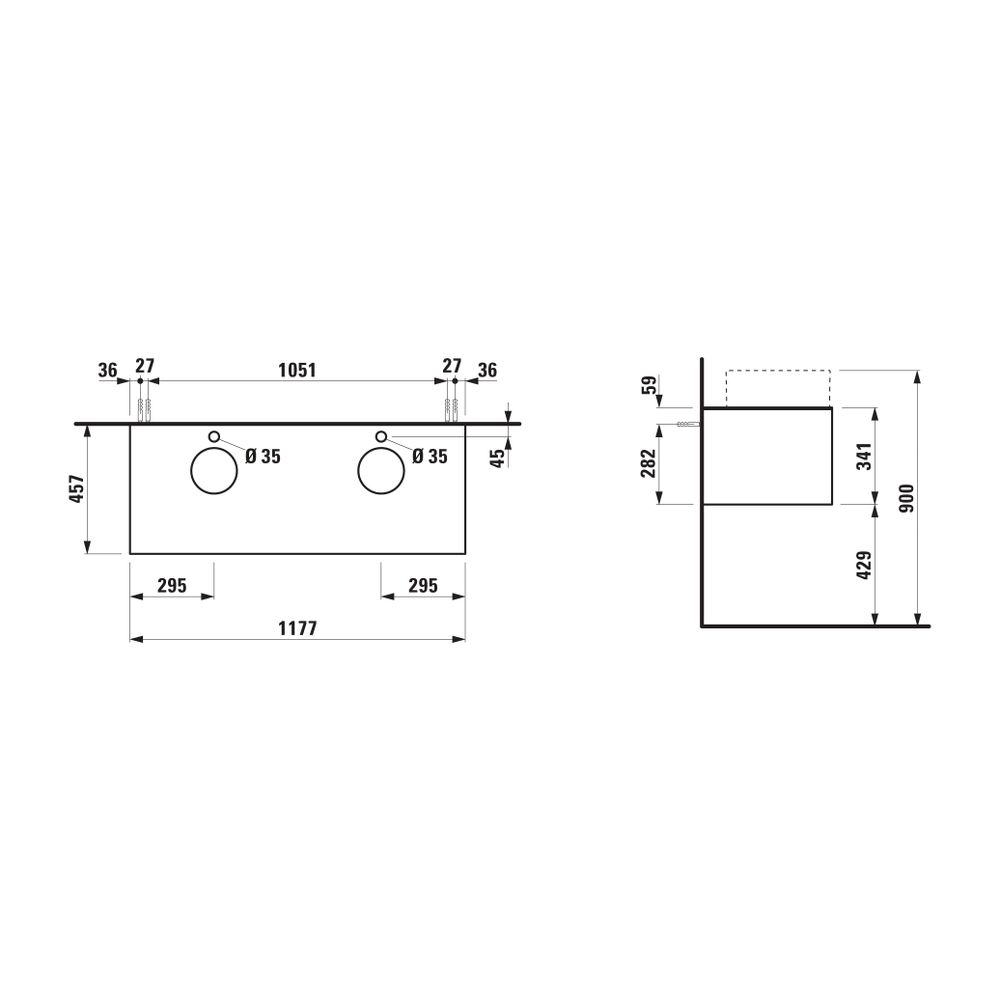 Laufen Schubladenelement Sonar 1180x340x450mm, Titan/Nero Marquina, Aussch. beid... LAUFEN-H4054280341421 7612738946067 (Abb. 2)