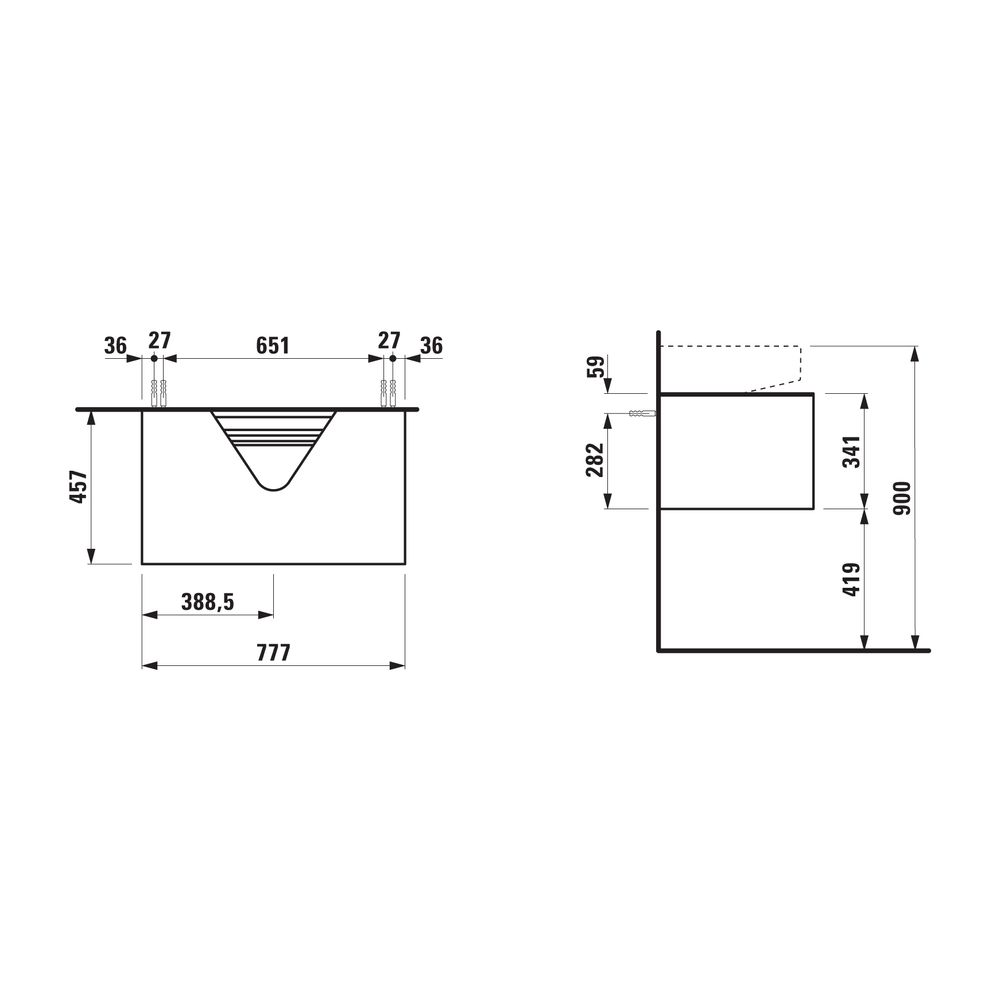 Laufen Schubladenelement Sonar 780x340x450mm, Mattweiß/Nero Marquina, 1 Schubl.,... LAUFEN-H4054410341431 7612738970673 (Abb. 2)