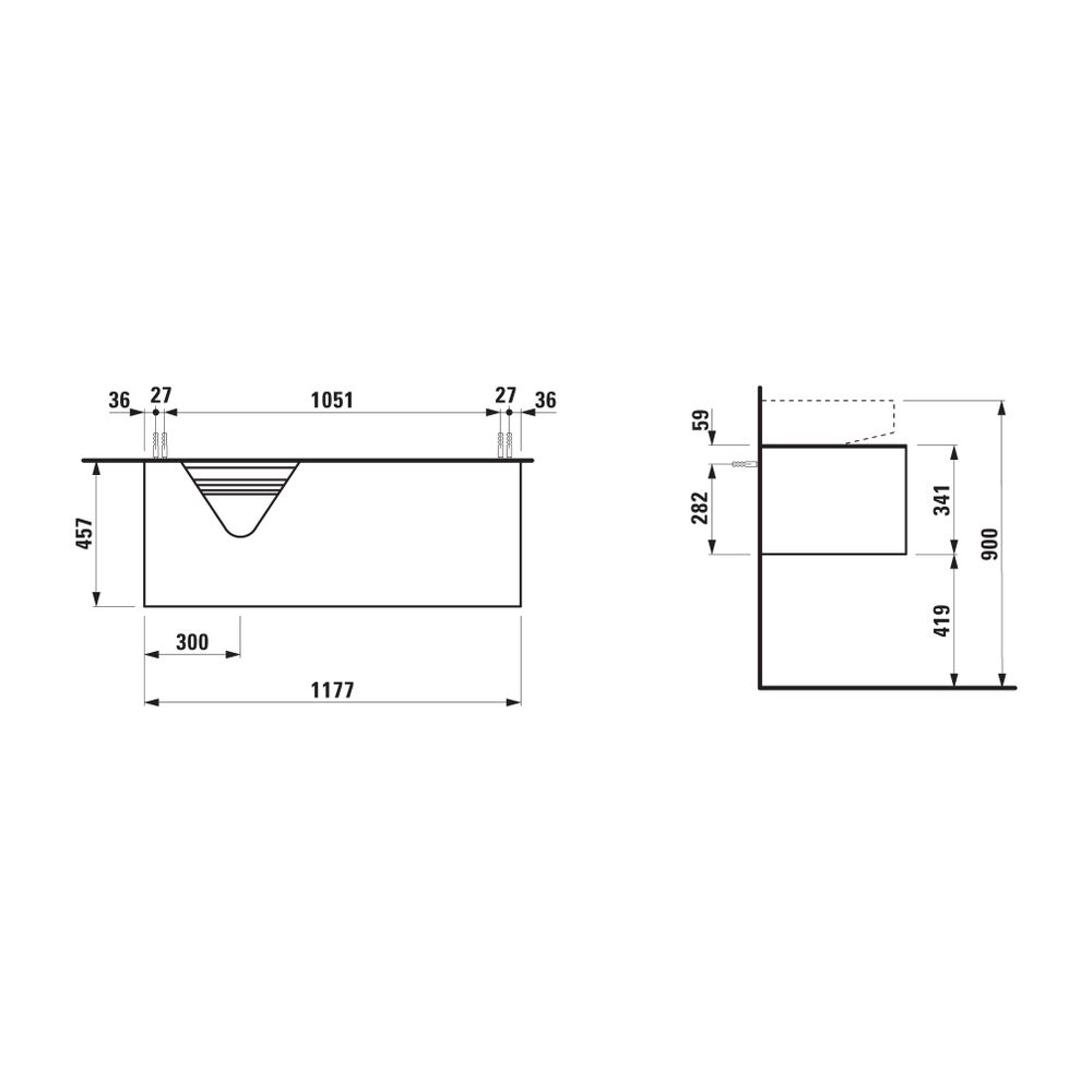 Laufen Schubladenelement Sonar 1180x340x450mm, Mattweiß/Nero Marquina, 1 Schubl.... LAUFEN-H4054520341431 7612738970710 (Abb. 2)