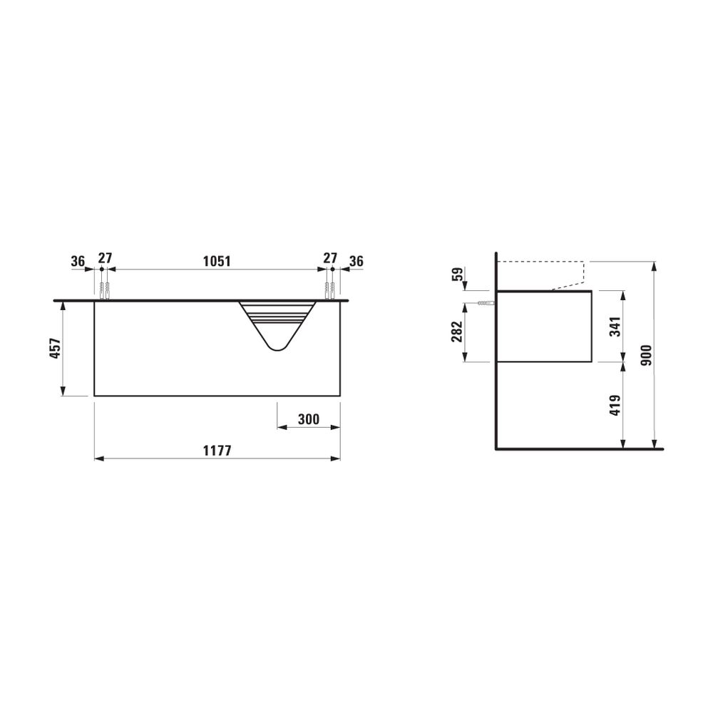 Laufen Schubladenelement Sonar 1180x340x450mm, Kupfer/Nero Marquina, 1 Schubl., ... LAUFEN-H4054530341411 7612738945916 (Abb. 2)