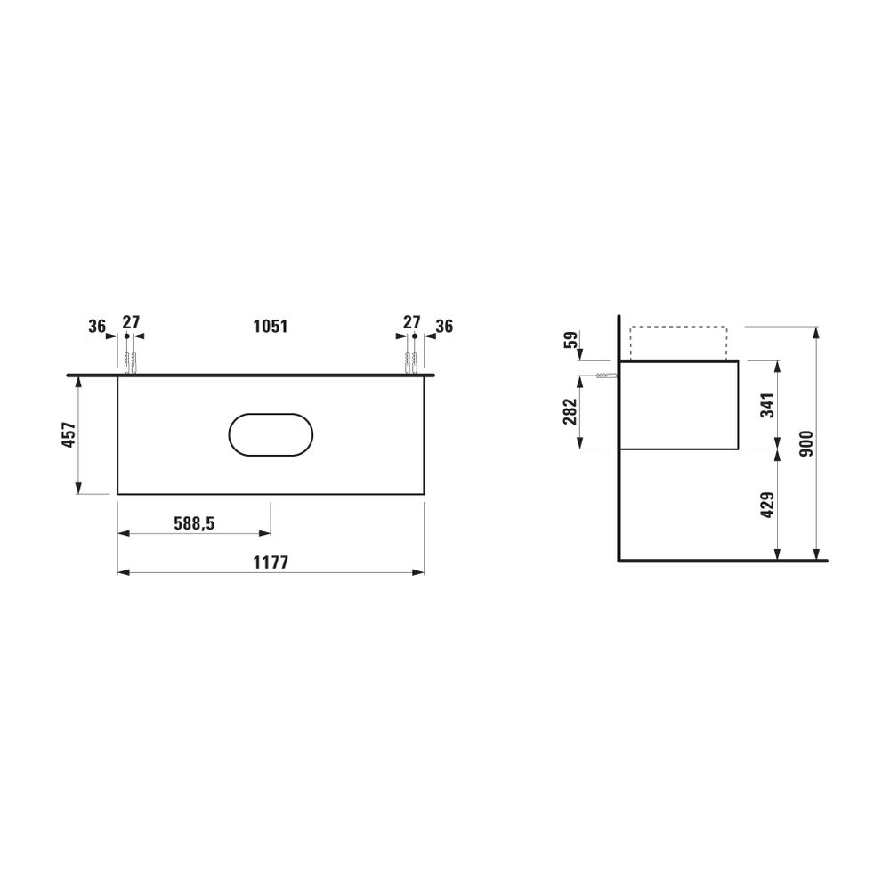 Laufen Schubladenelement Sonar 1180x340x450mm, Mattweiß, 1 Schubl., Aussch. mitt... LAUFEN-H4054710341701 7612738970789 (Abb. 2)