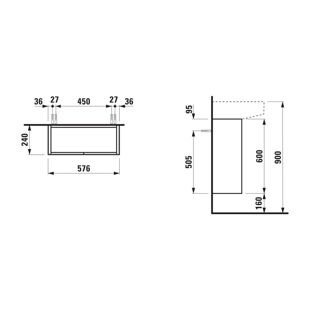Laufen Waschtischunterbau Sonar 240x576x600mm, Gold, 2 Türen mit Push/Pull Funkt... LAUFEN-H4054830340401 7612738946319 (Abb. 2)