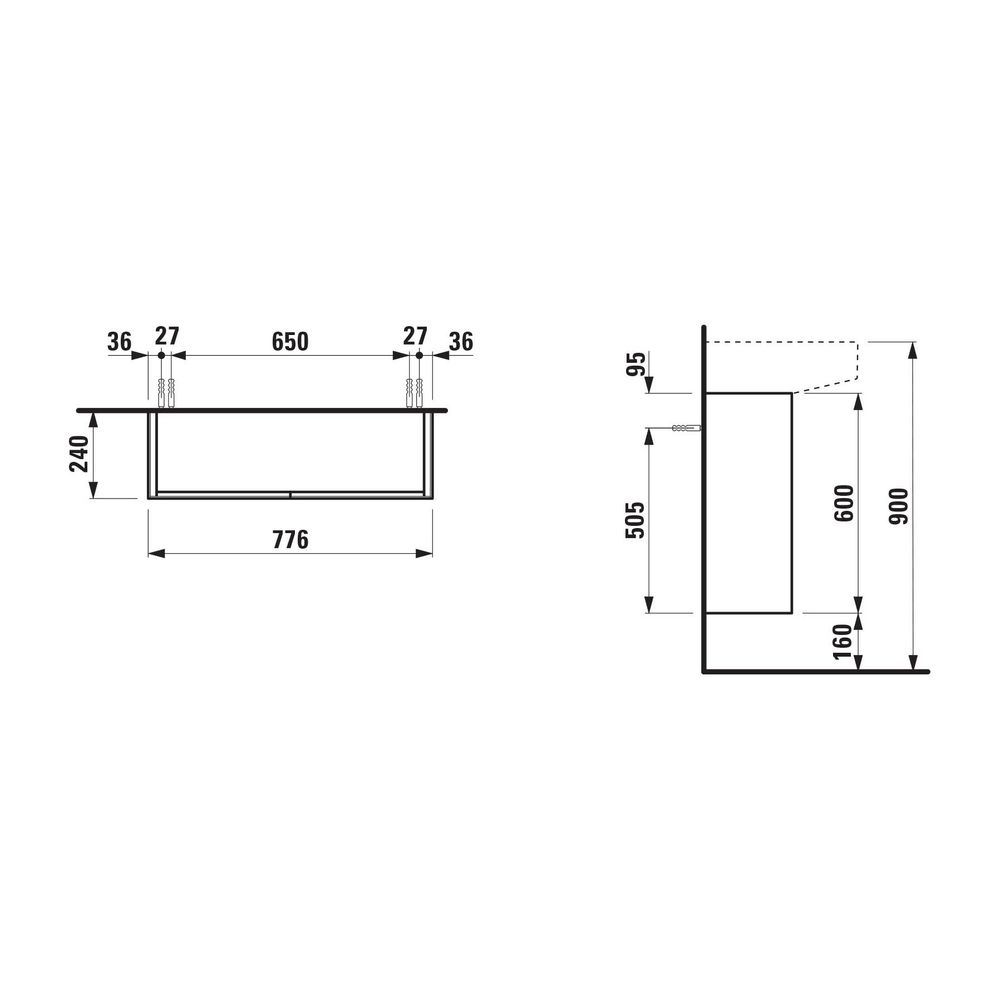 Laufen Waschtischunterbau Sonar 240x776x600mm, Gold, 2 Türen mit Push/Pull Funkt... LAUFEN-H4054850340401 7612738990107 (Abb. 2)