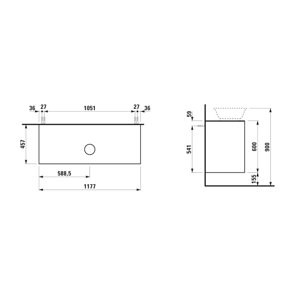 Laufen Waschtischunterbau The New Classic 457x1177x600mm, geschw. Eiche, Aussch.... LAUFEN-H4060220856281 7612738945268 (Abb. 2)