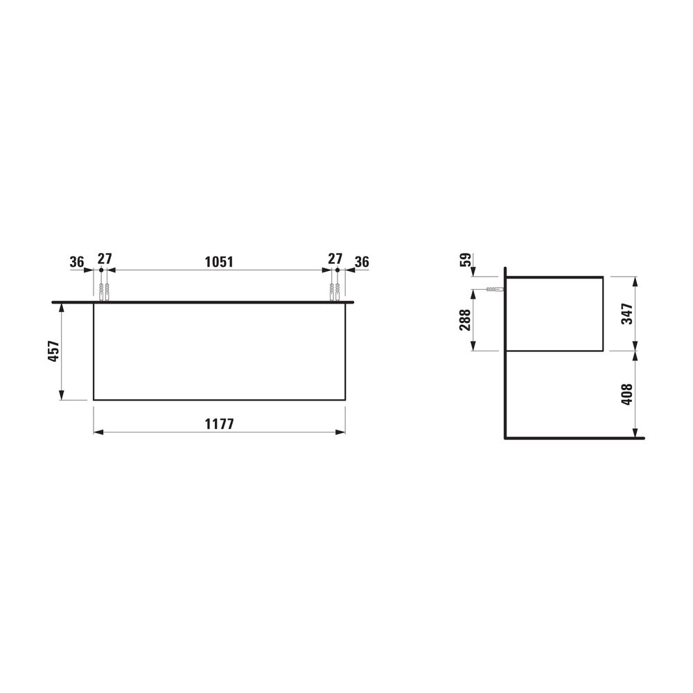 Laufen Sideboard The New Classic 457x1177x347mm, Verkehrsgrau, ohne Ausschnitt, ... LAUFEN-H4060250856271 7612738967680 (Abb. 2)