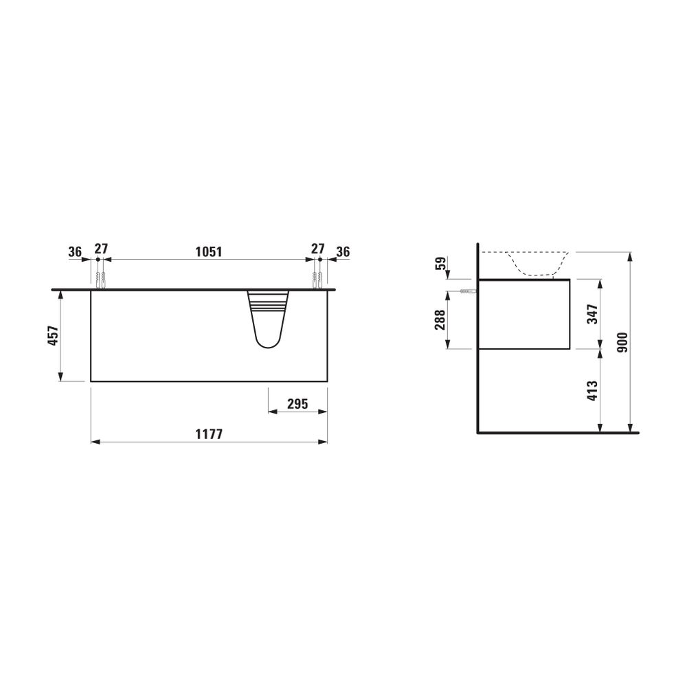 Laufen Waschtischunterbau The New Classic 457x1177x347mm, geschw. Eiche, Ausschn... LAUFEN-H4060860856281 7612738945428 (Abb. 2)
