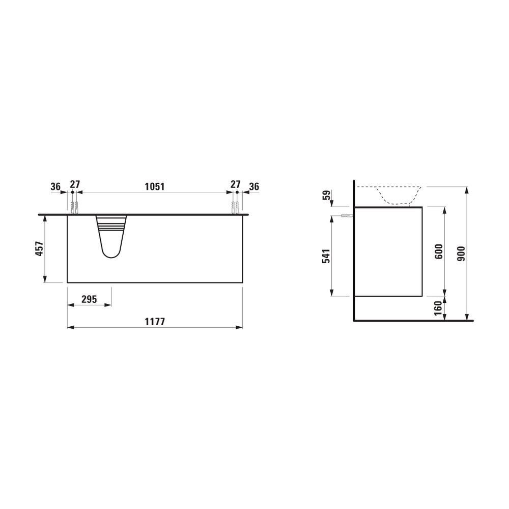 Laufen Waschtischunterbau The New Classic 457x1177x600mm, geschw. Eiche, Ausschn... LAUFEN-H4060870856281 7612738945435 (Abb. 2)