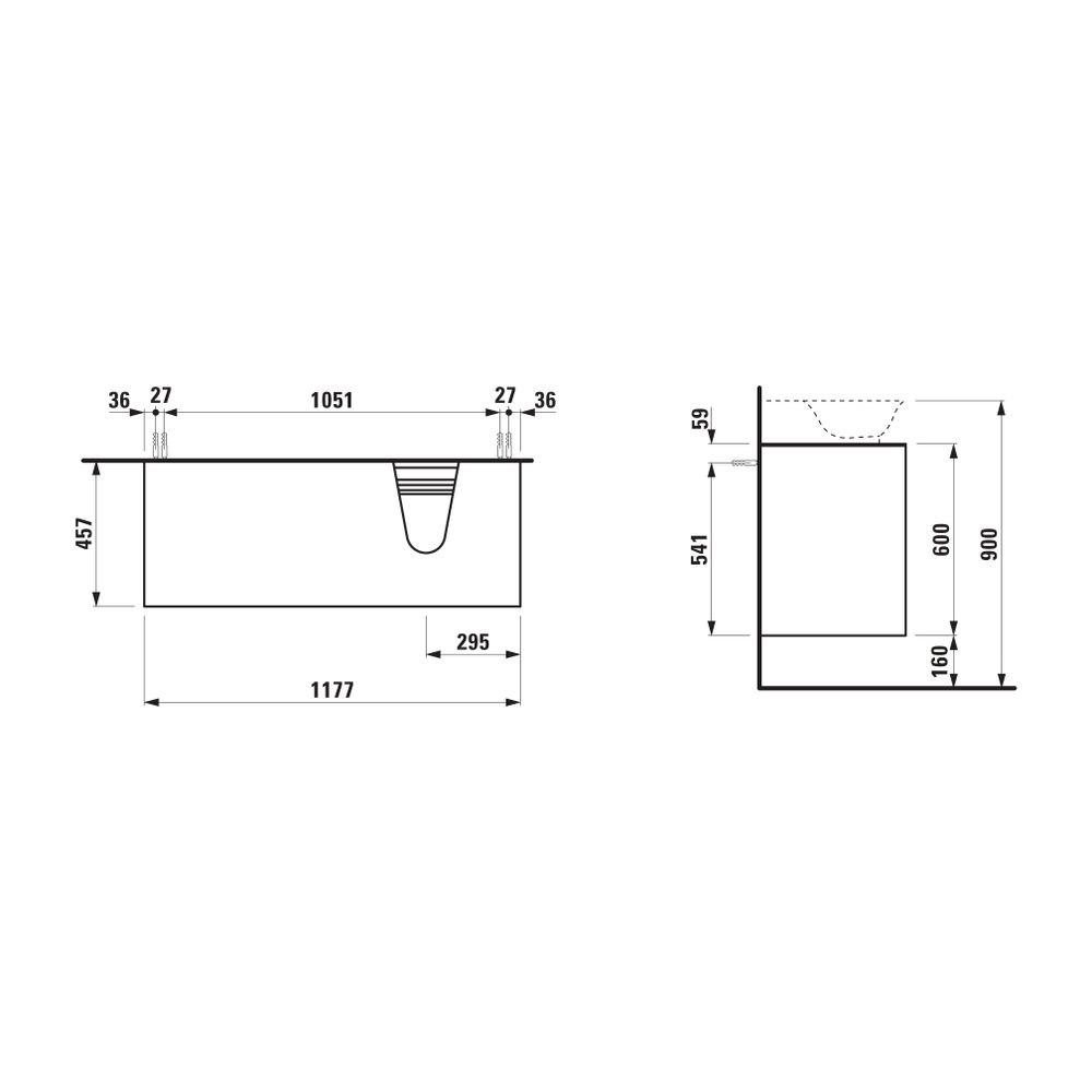 Laufen Waschtischunterbau The New Classic 457x1177x600mm, Verkehrsgrau, Ausschni... LAUFEN-H4060880856271 7612738945169 (Abb. 2)