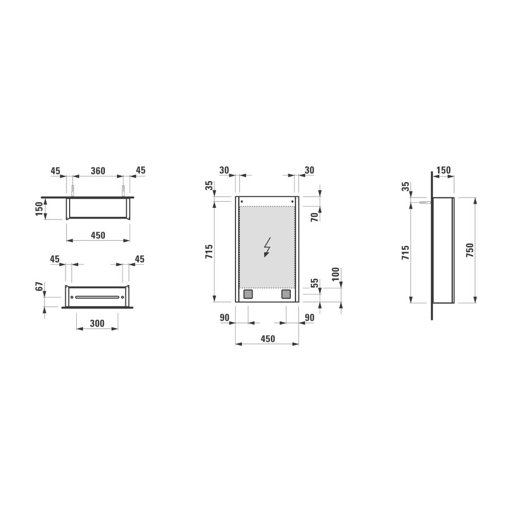 Laufen Spiegelschrank Frame 25, 750x450mm, Weiß, LED-Beleuchtung vertikal, Senso... LAUFEN-H4083019001451 7612738318000 (Abb. 2)
