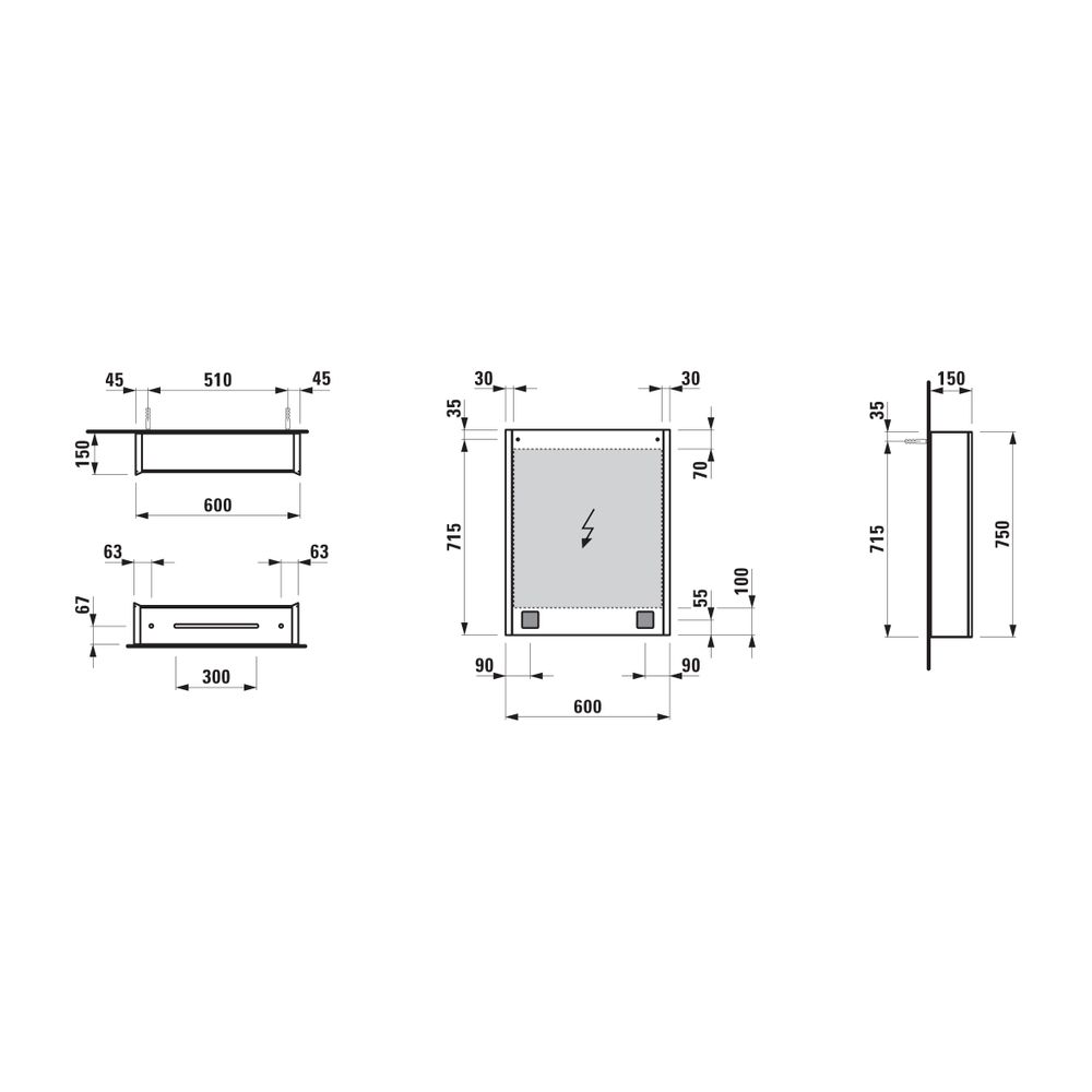 Laufen Spiegelschrank Frame 25, 750x600x150mm, 1 Tür Scharnier links versp, LED-... LAUFEN-H4084019001441 7612738318239 (Abb. 2)