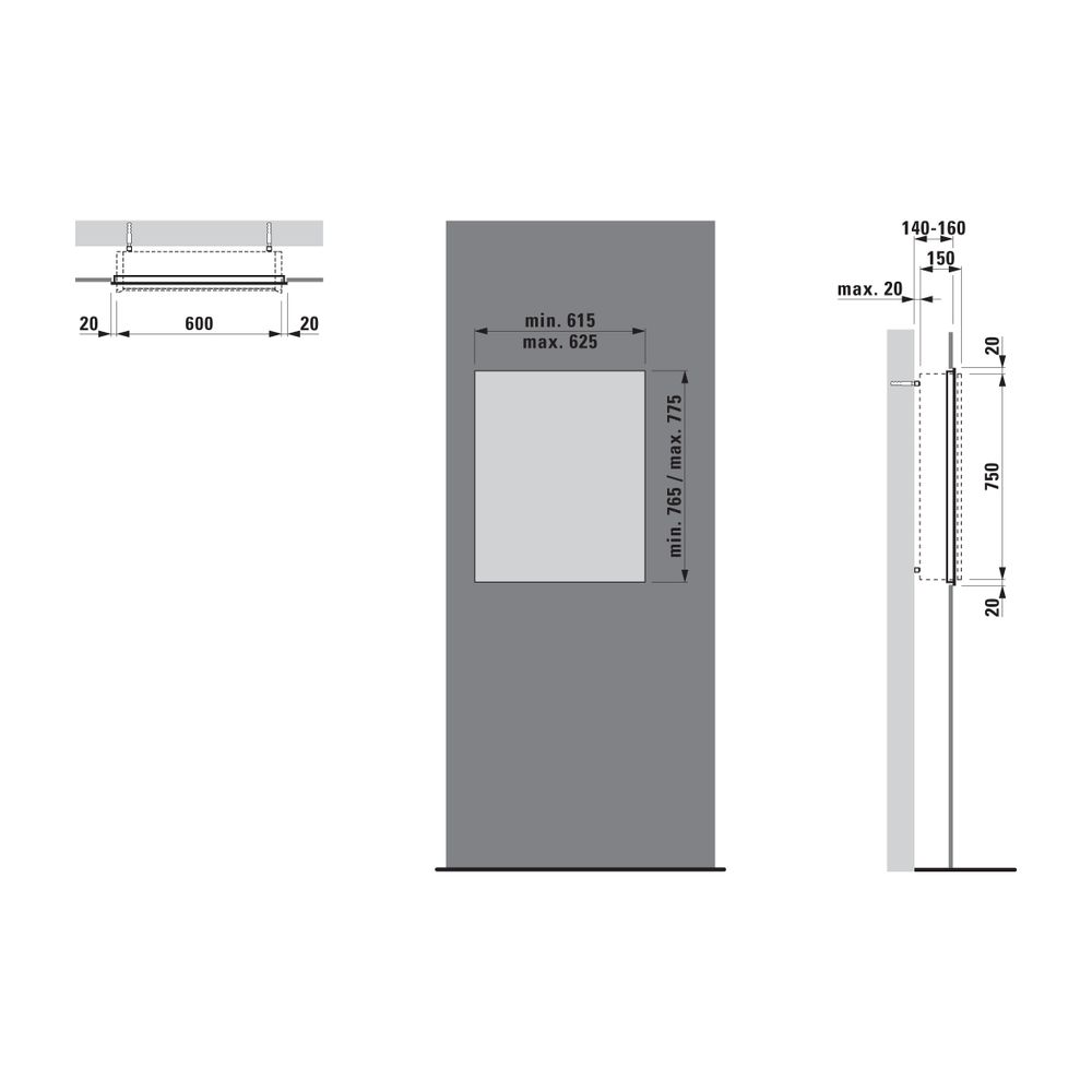 Laufen Einbaurahmenset Frame 25 630x30x780, passend zu Laufen Spiegelschrank Fra... LAUFEN-H4084809000001 7612738345747 (Abb. 2)