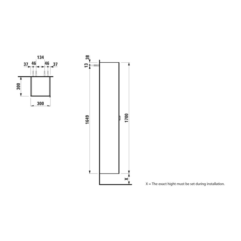 Laufen Hochschrank SPACE 300x300x1700mm, 1 Spiegeltür Scharnier links/rechts 4 A... LAUFEN-H4109011601011 7612738344931 (Abb. 3)