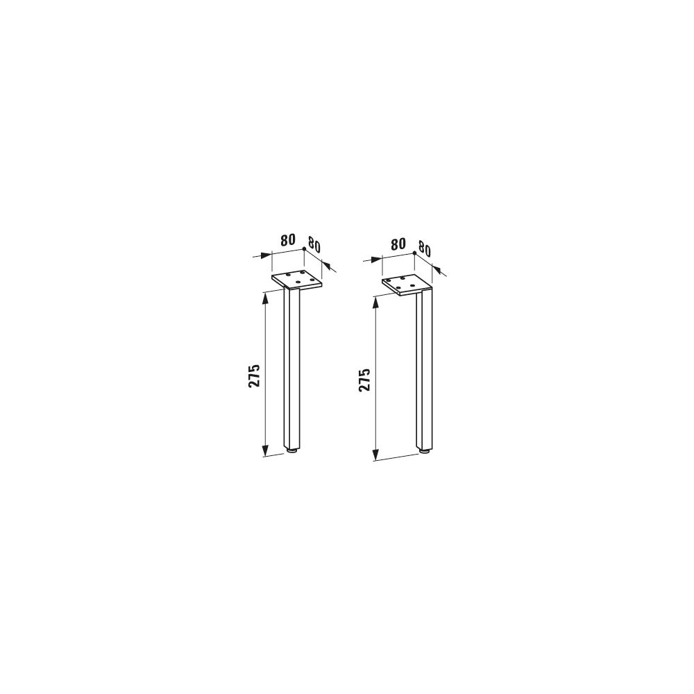 Laufen Füße SPACE, 2 Stück, für Waschtischunterbau und Hochschränke Aluminium du... LAUFEN-H4112201601061 7612738344290 (Abb. 2)