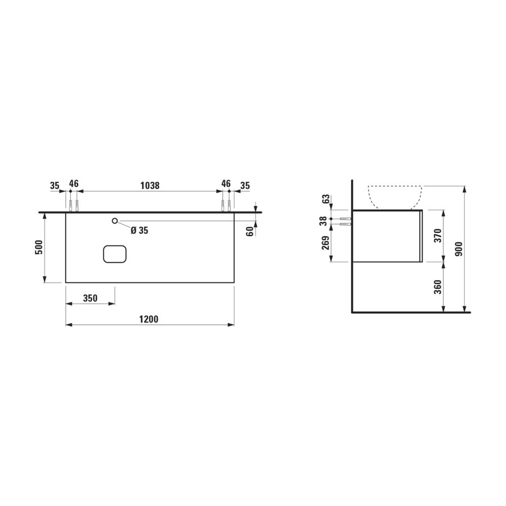 Laufen Schubladenelement, Ilbagnoalessi, 1200mm, Multicolor, 1 Schub., mit HL, A... LAUFEN-H4313100979991 7612738075279 (Abb. 2)