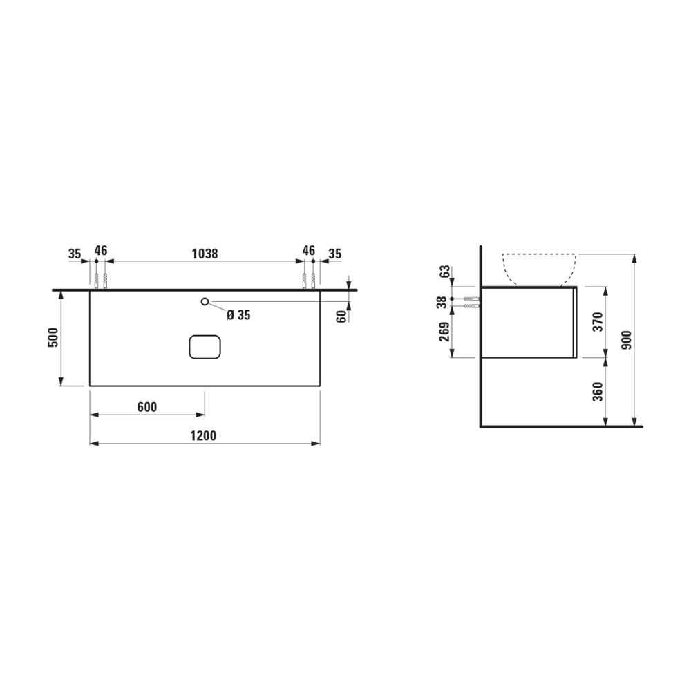 Laufen Schubladenelement, Ilbagnoalessi, 1200mm, Mattweiß, 1 Schub., mit HL, Aus... LAUFEN-H4313150972601 7612738072919 (Abb. 5)