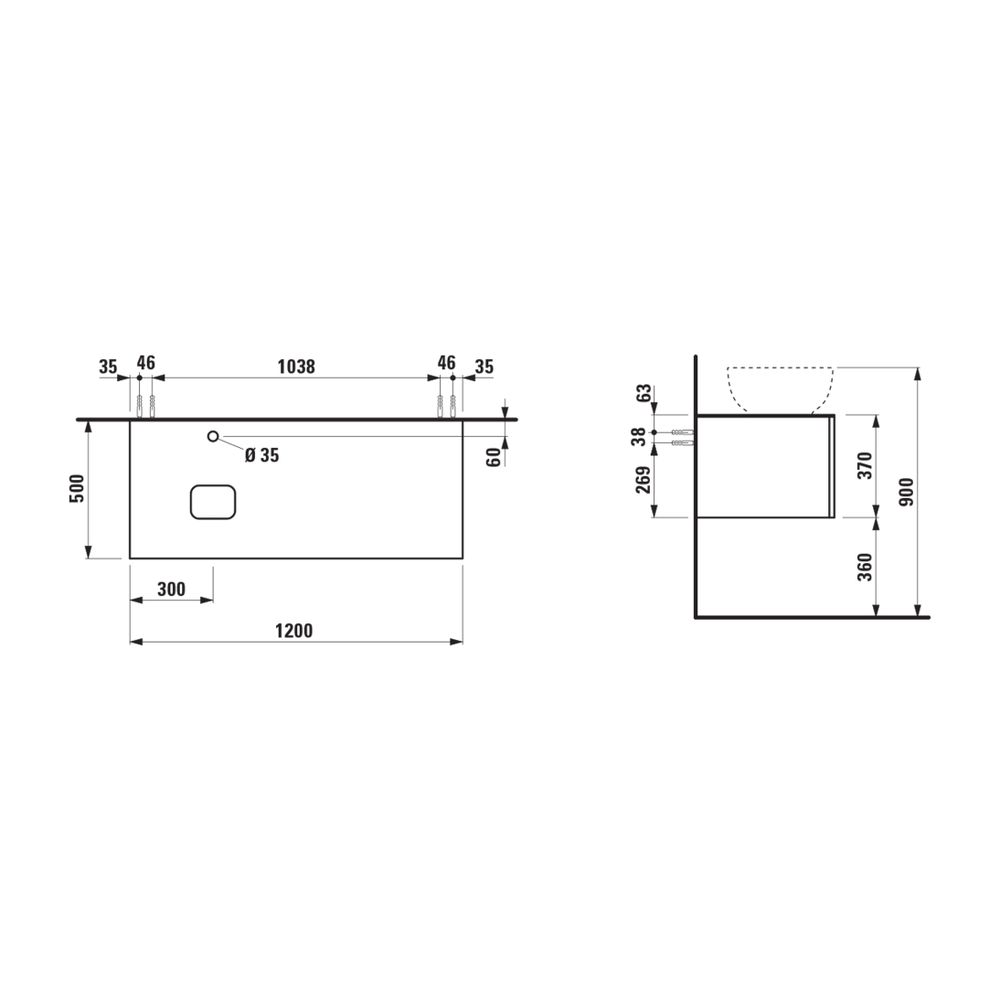 Laufen Schubladenelement, Ilbagnoalessi, 1200mm, Mattweiß, 1 Schub., mit HL, Aus... LAUFEN-H4323160972601 7612738074296 (Abb. 3)