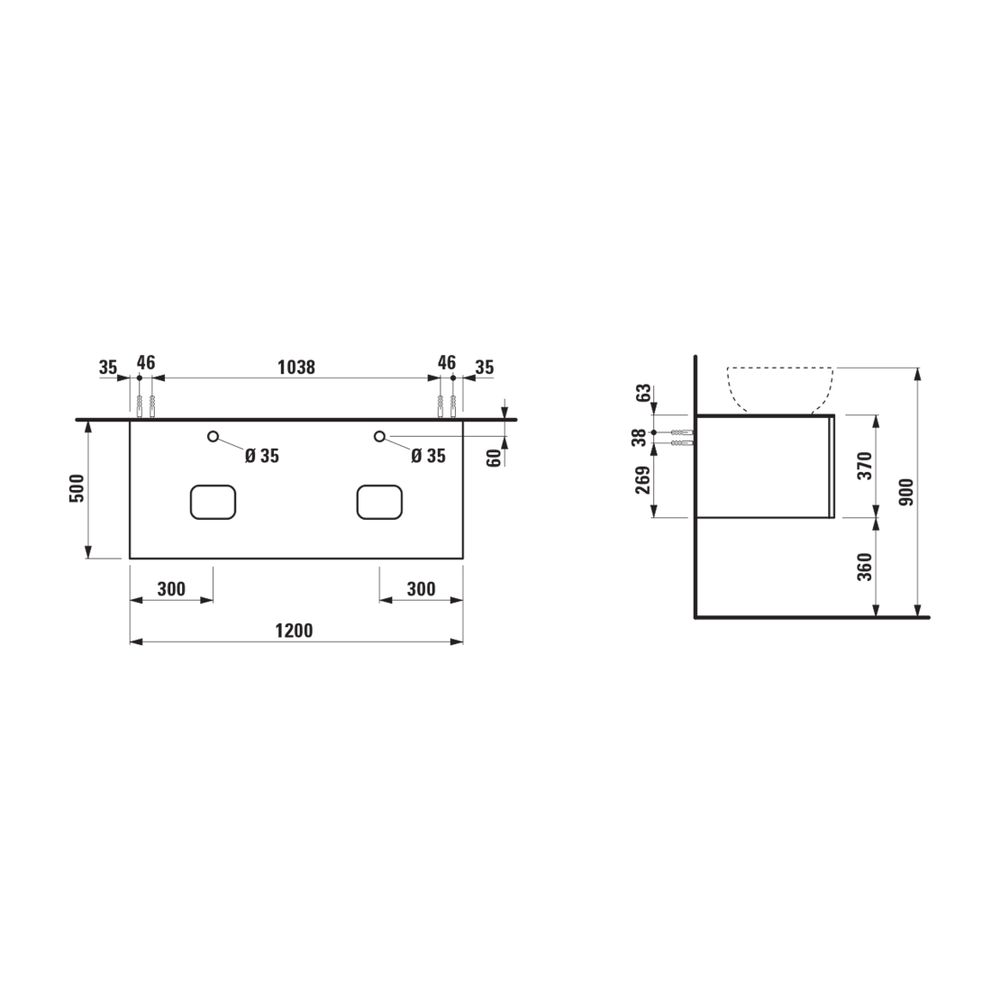 Laufen Schubladenelement, Ilbagnoalessi, 1200mm, Noce canaletto, 1 Schub., mit H... LAUFEN-H4313180976301 7612738073077 (Abb. 3)