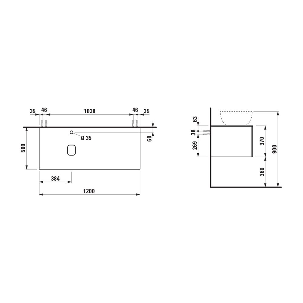 Laufen Schubladenelement, Ilbagnoalessi, 1200mm, Mattweiß, 1 Schub., mit HL, Aus... LAUFEN-H4313240972601 7612738073268 (Abb. 2)
