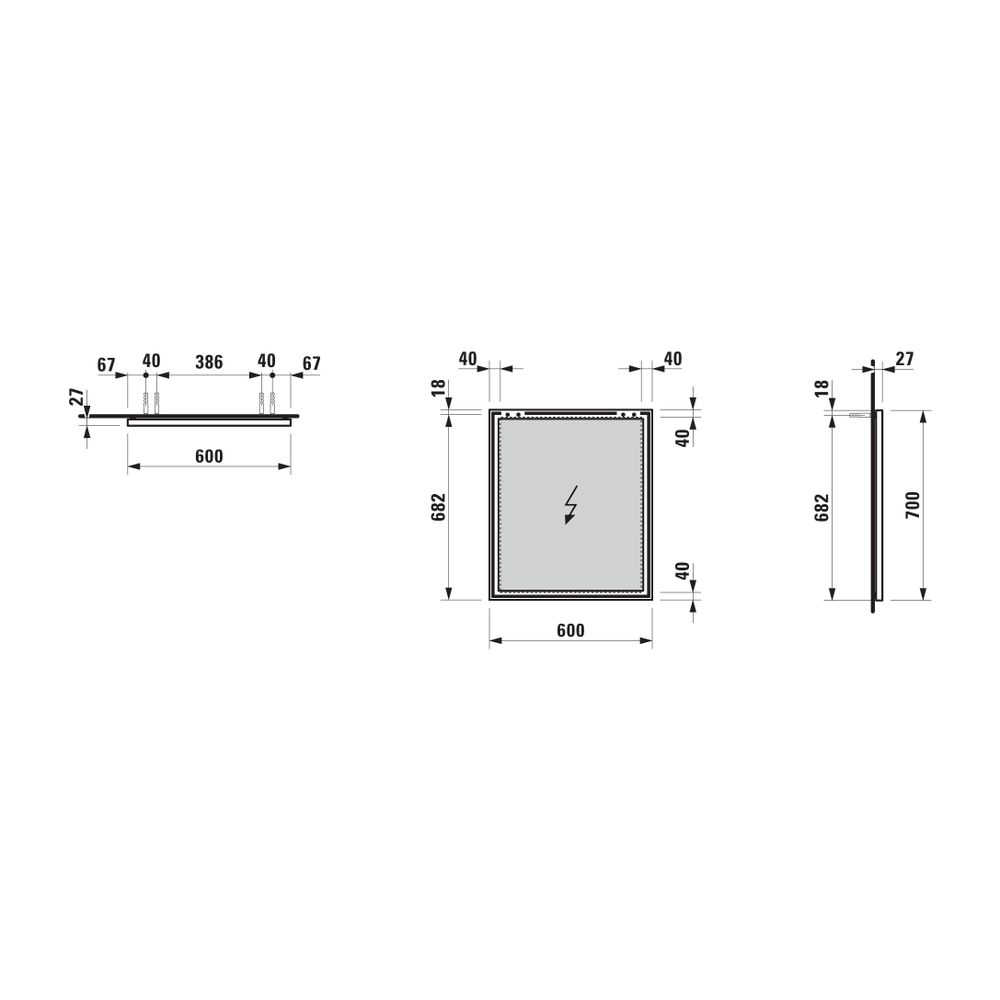 Laufen Spiegel Frame 25, 600x25x700mm, Mattschwarz, mit Aluminiumrahmen... LAUFEN-H4474029004501 7612738958190 (Abb. 2)