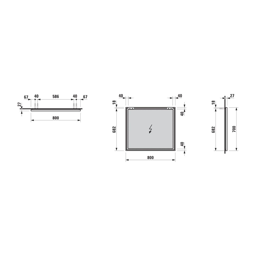 Laufen Spiegel Frame 25, 800x25x700mm, Mattschwarz, mit Aluminiumrahmen... LAUFEN-H4474049004501 7612738958299 (Abb. 2)