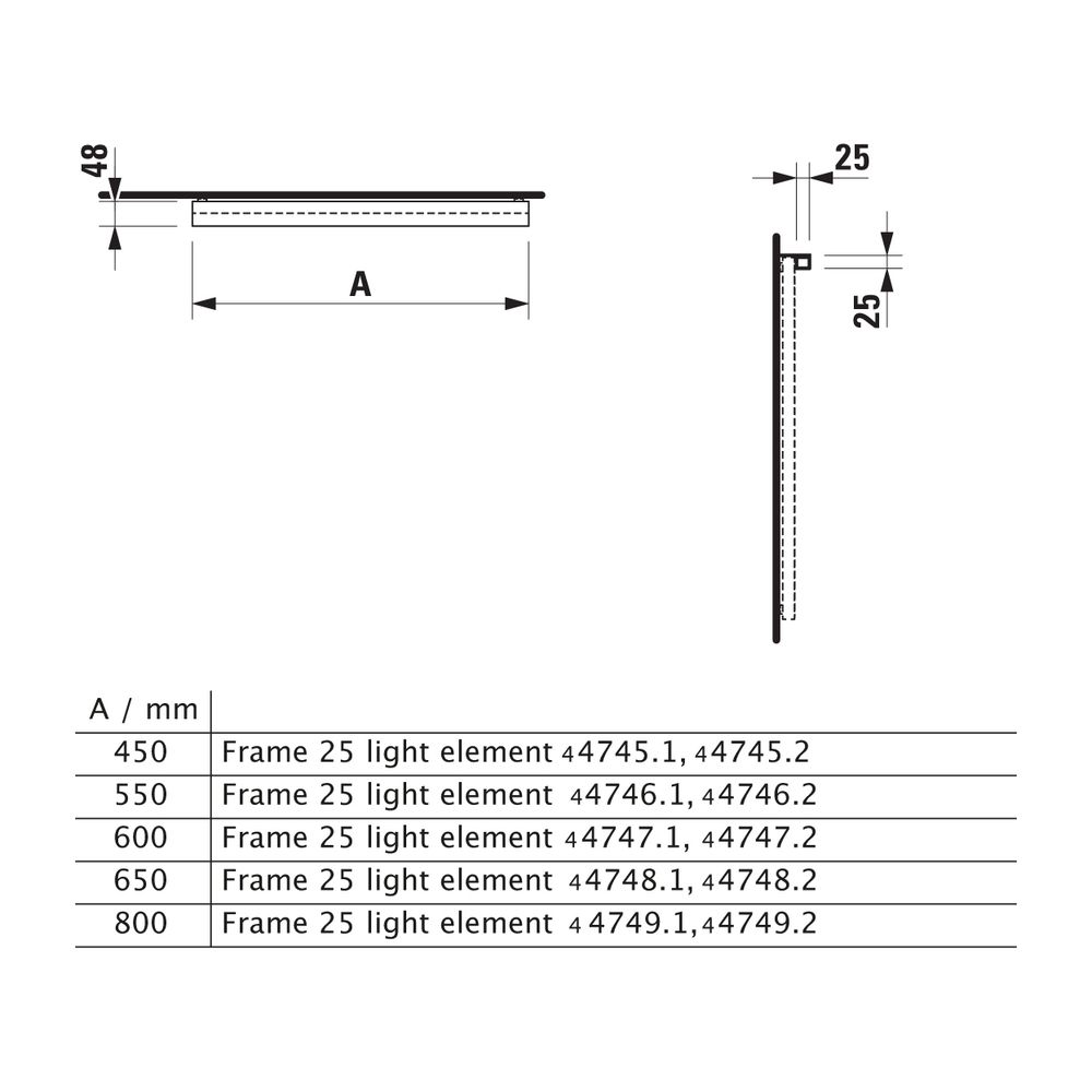 Laufen LED-Leuchte horizontal Frame 25 25x450x25mm, Sensor-Schalter glanzeloxier... LAUFEN-H4474529000071 7612738296797 (Abb. 3)